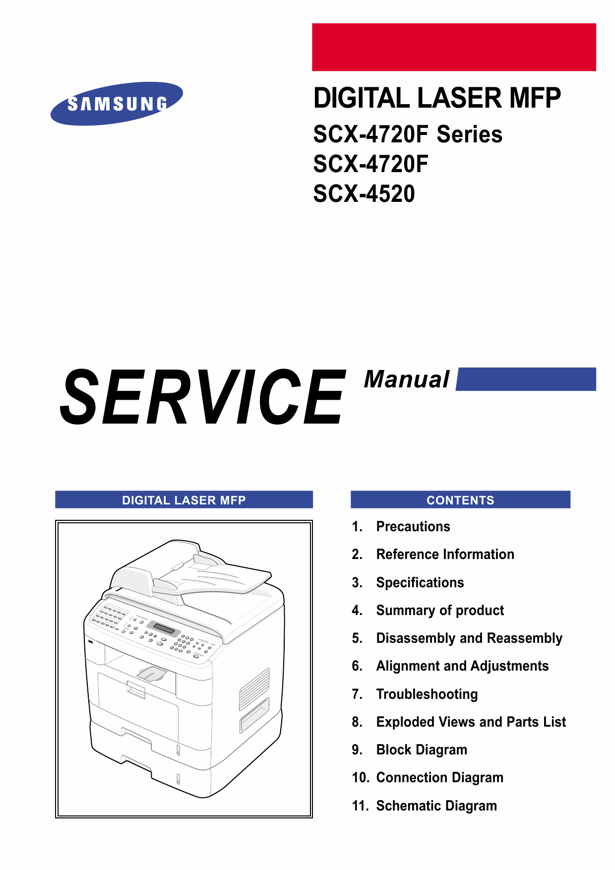 Samsung Digital-Laser-MFP SCX-4720F 4520 Parts and Service Manual-1